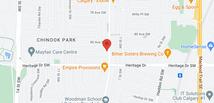 map of #202 8231 ELBOW DR SW